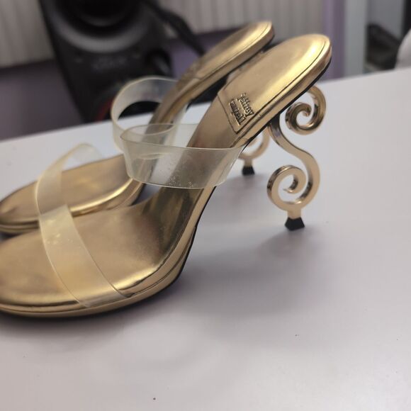 Jeffrey Campbell Deity High Heel Slide Sandals Women's Size 10 Golden - Picture 1 of 6